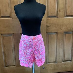 Pink and White lily shorts size 14.